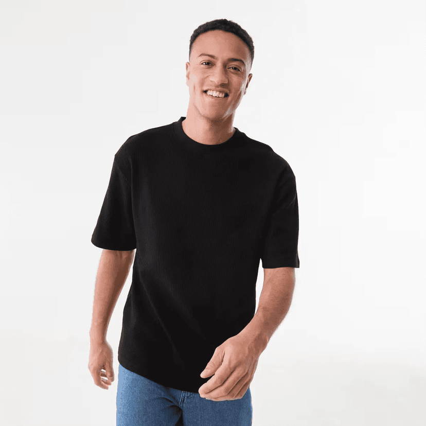 Men Round Neck Pure Cotton T-shirt