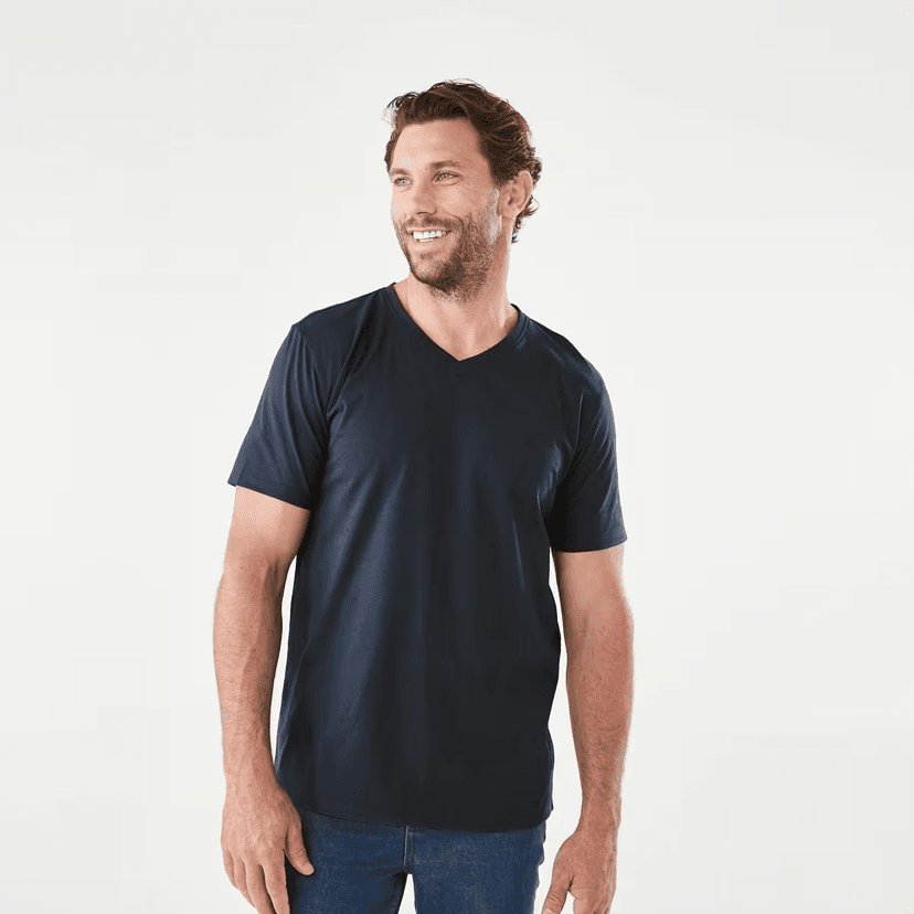 Men Round Neck Pure Cotton T-shirt